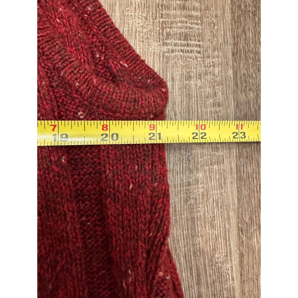 Woolrich Sweater Vest Womens XL Red Knit Full Zip Embroidered Cross Cross Stitch - Picture 4 of 6
